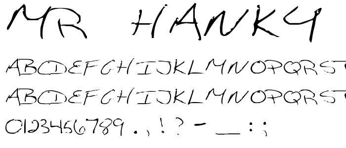 Mr. Hanky font